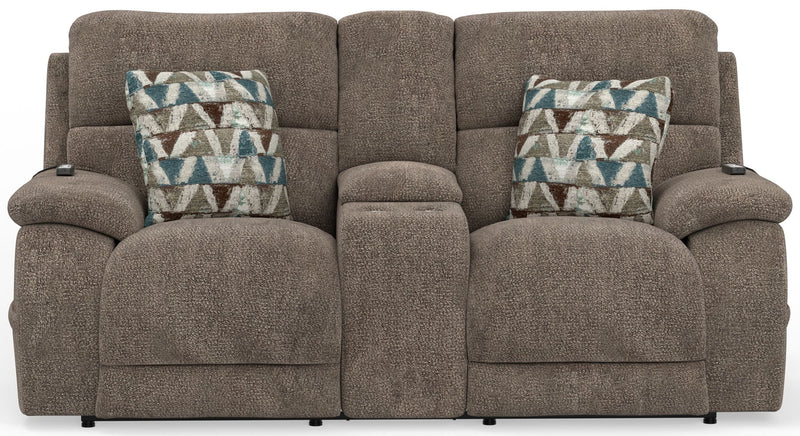 Joya - Power Headrest Power Lay Flat Reclining Console Loveseat With CR3 Heat/Massage/Lumbar/ZG