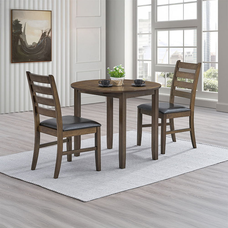 Damica - Side Chair (Set of 2) - Brown Synthetic Leather & Walnut