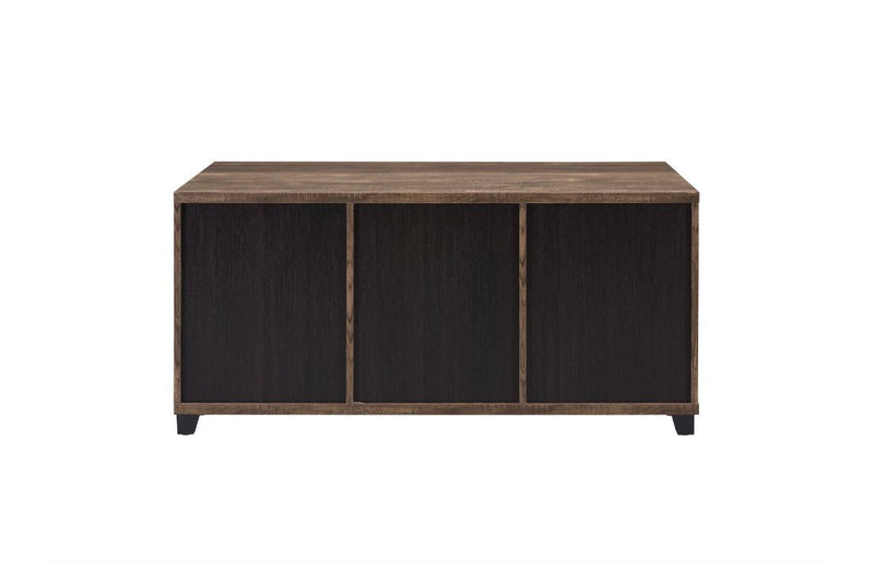 Nineel - Coffee Table - Obscure Glass, Rustic Oak & Black