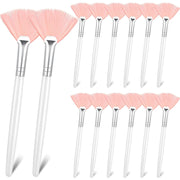 14 Pieces Fan Brushes Applicator, Mask Brushes for Facial Makeup Tools for Face Cosmetic(Brown)