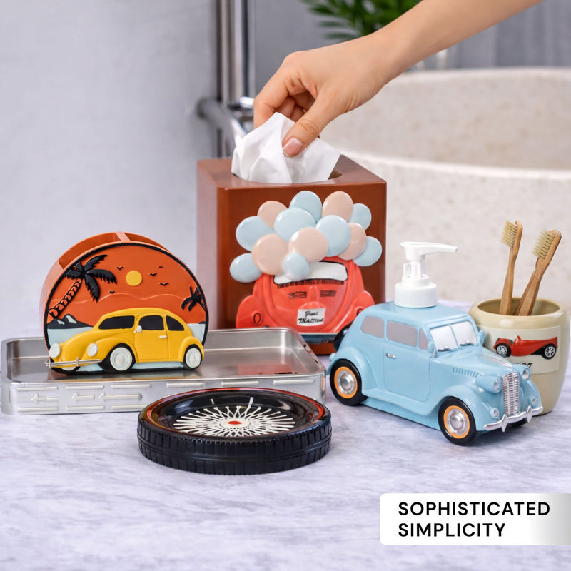Bathroom Accessory Set – Racer Collection | Stylish Polyresin Bath Décor Set of 6