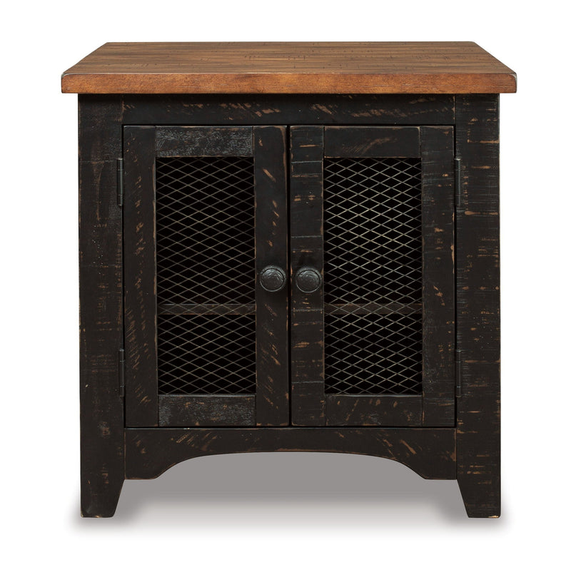 Valebeck - Rectangular End Table - Black / Brown