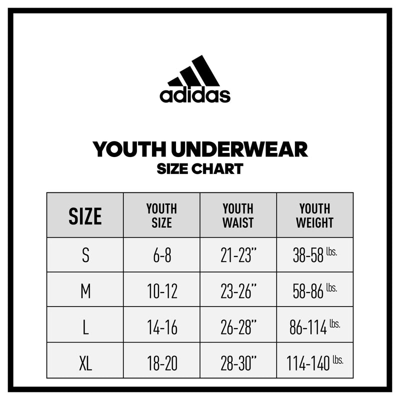 adidas Kids-Boy's Performance Boxer Briefs Underwear (4-Pack) Large Black/Solar Blue/Semi Solar Slime Green