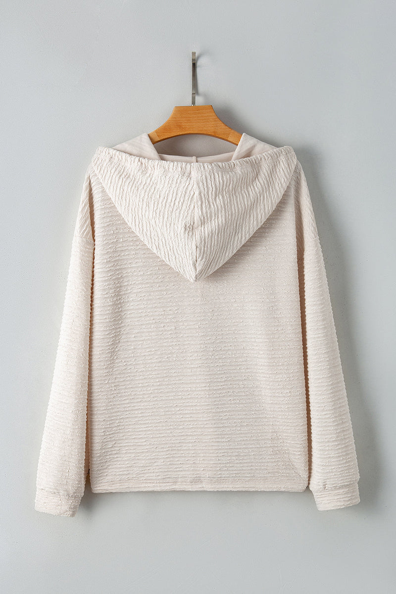 Madison Textured Drawstring Henley Hoodie