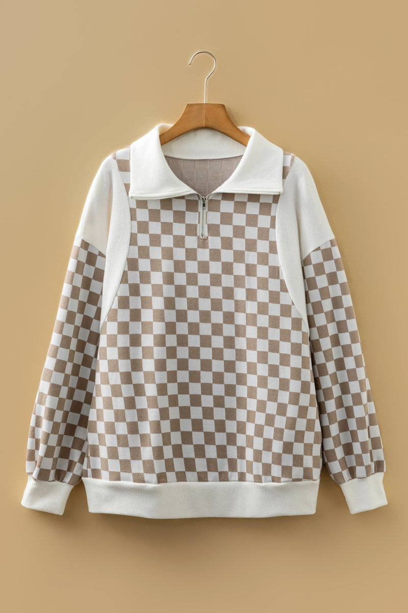 Rosalia Ribbed Patchwork Loose Sweatshirt