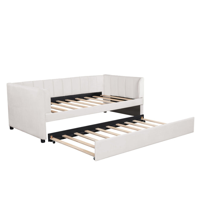 Upholstered Daybed With Ergonomic Design Backrest
