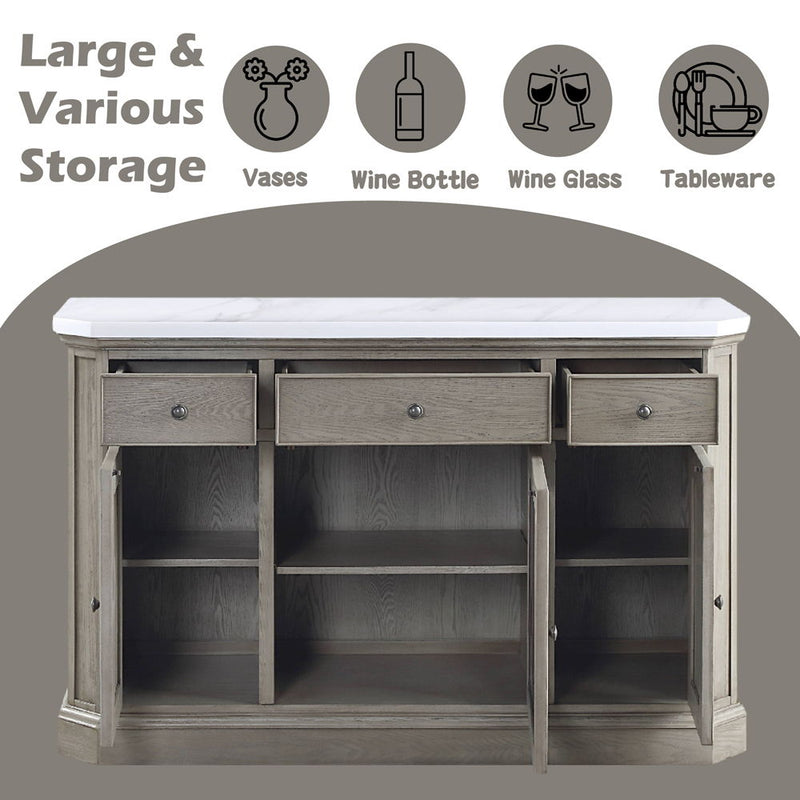Zumala - Server - Marble Top & Weathered Oak