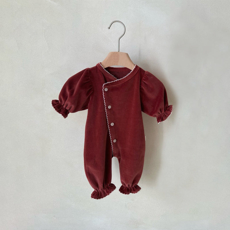 Long-style One-piece Romper With A Single Row Of Snaps For Babies