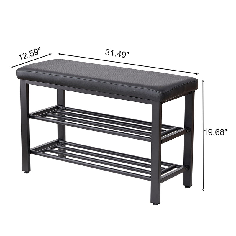 Shoe Bench With Cushion, Storage Seat For Entryway