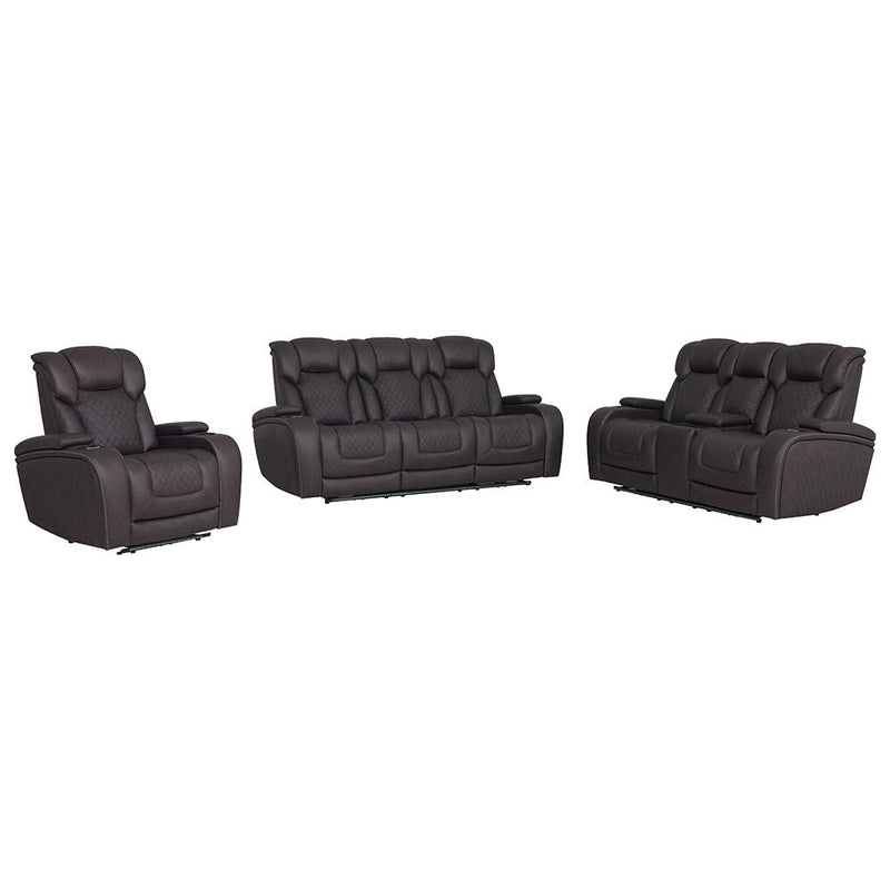 Wendell - Power Motion Loveseat With Console, Wireless Charger, Storage, USB & LED - Dark Gray