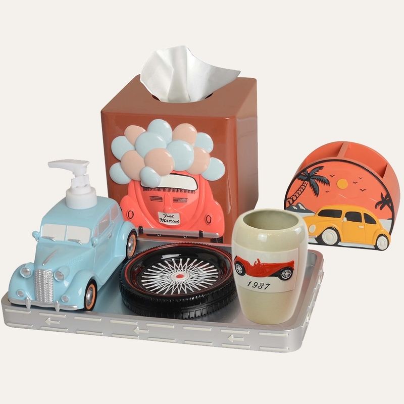 The Racer Collection – Elegant Modern Bathroom Décor Accessories Set of 6