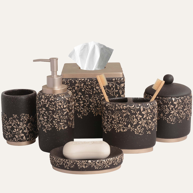 The Stella Collection – Elegant Modern Bathroom Décor Accessories Set of 6