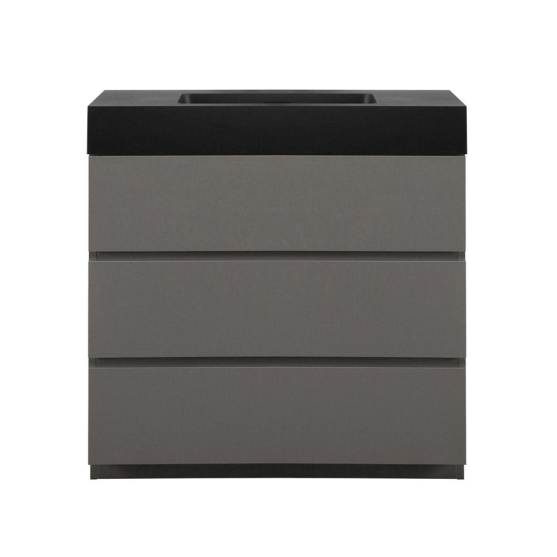 Nuvia 36 Inch Premium Modern Freestanding One-Piece Bathroom Vanity Set Without Drain And Faucet (SAK71364)