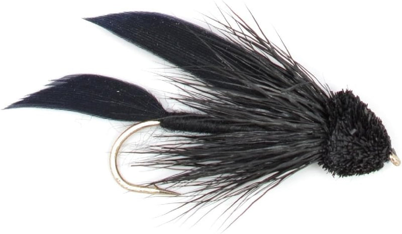 Black Muddler Minnow Streamers Fly - 4 Flies Size 6