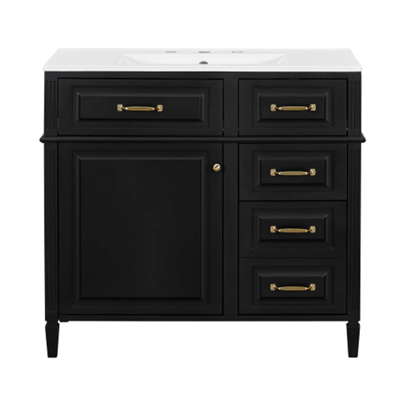 Alora 36-Inch Freestanding Bathroom Vanity With Ceramic Sink And Storage Cabinets [Faucet Not Included] (SAK86310)