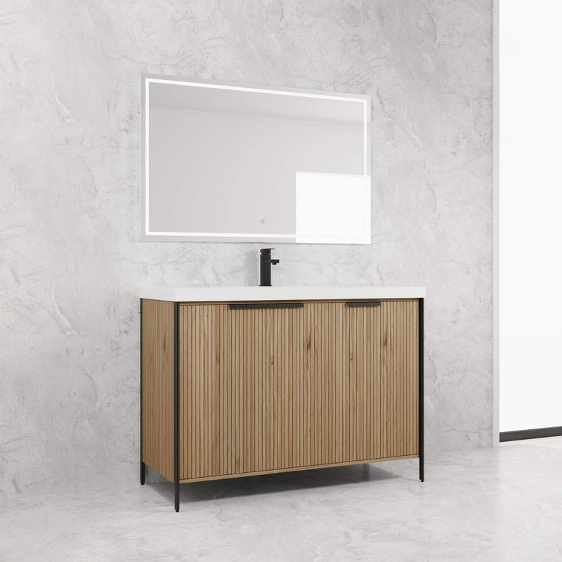 Alora 48-Inch Modern Light Coffee Freestanding Vanity With Resin Sink (SAK71630)