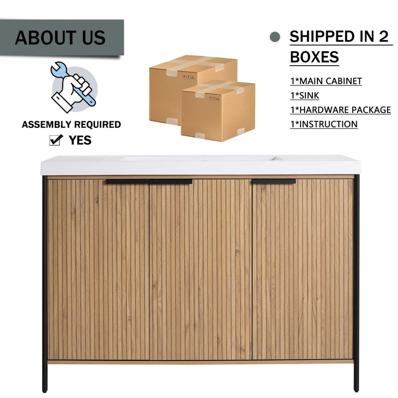 Alora 48-Inch Modern Light Coffee Freestanding Vanity With Resin Sink (SAK71630)