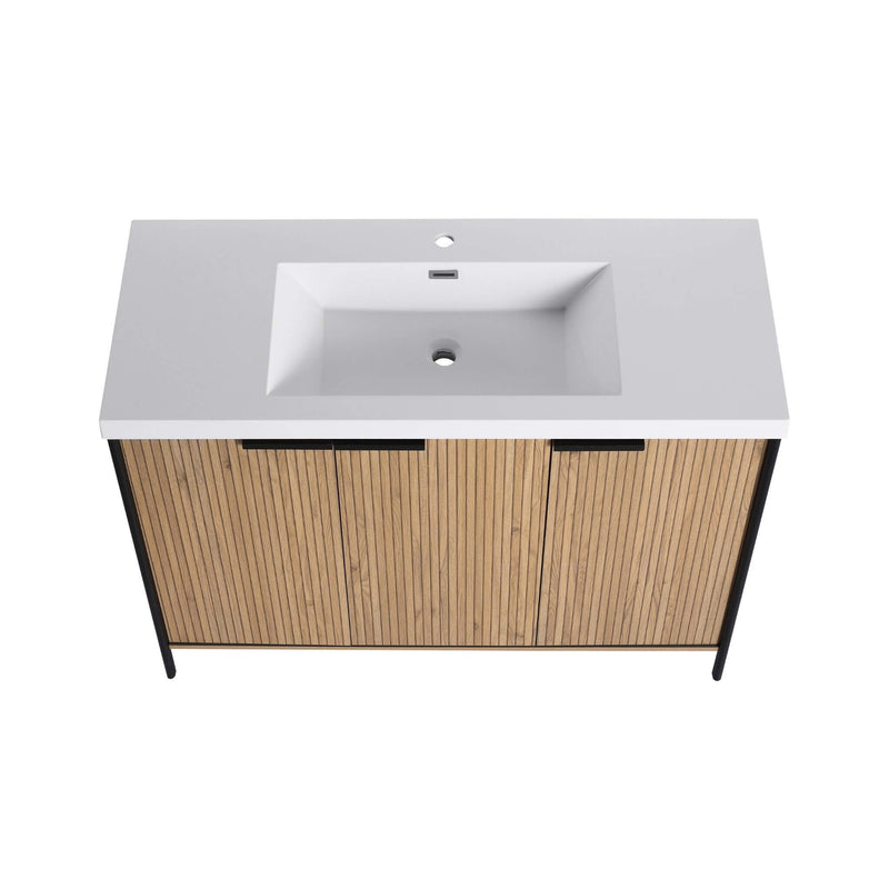Alora 48-Inch Modern Light Coffee Freestanding Vanity With Resin Sink (SAK71630)