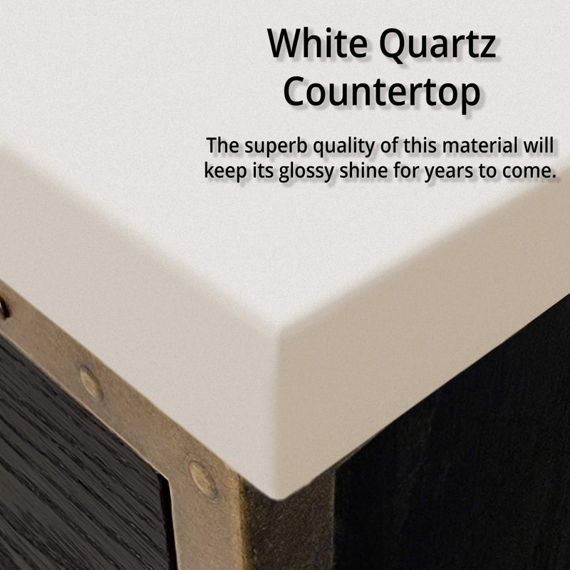 Alora 84-Inch Black Oak Double Bathroom Vanity With White Quartz Top (SAK43761)