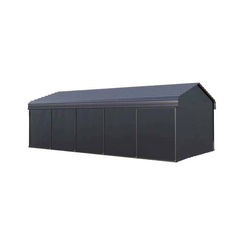 [12X25FT] Alora Heavy-Duty Extra-Large Multi Vehicle Carport Kit With Galvanized Steel Roof (SAK37514)