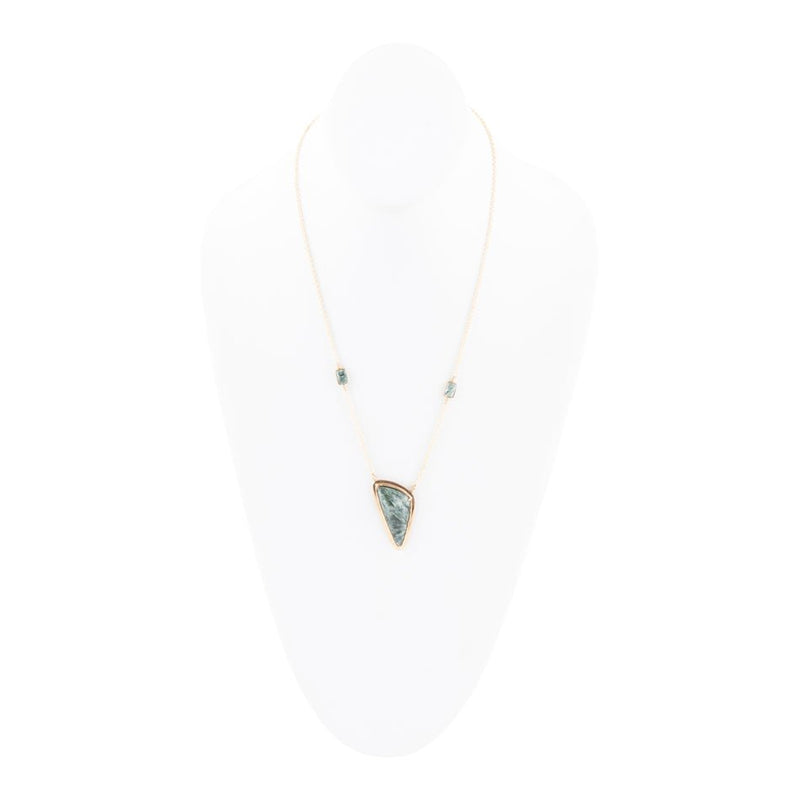Alpine Green Seraphinite and Golden Necklace