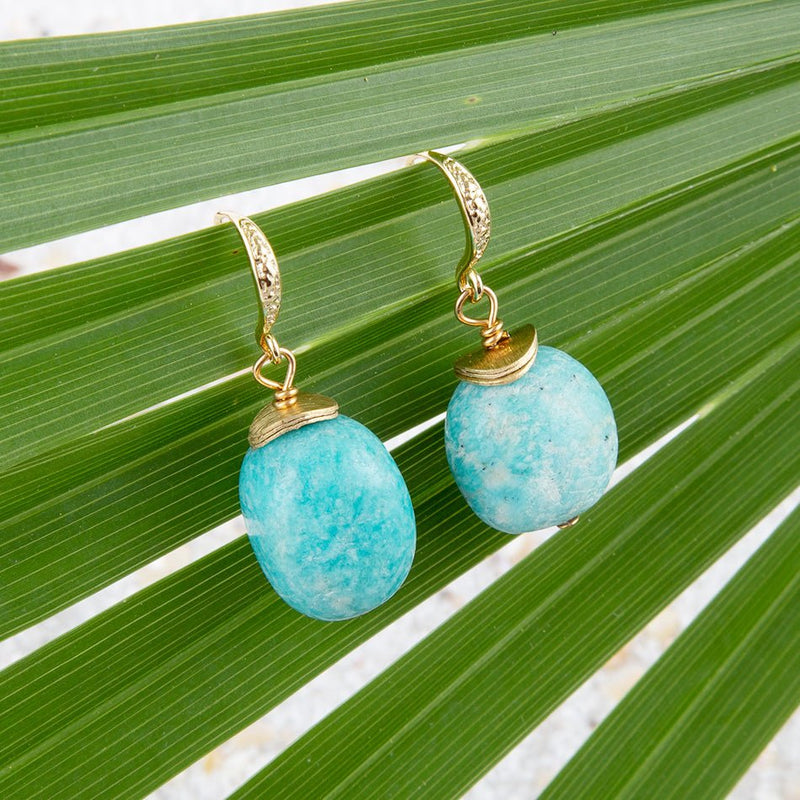 Amazonite Post Drop Earrings