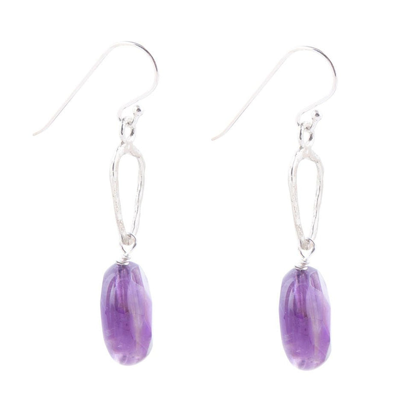 Amethyst and Sterling Silver Drop Earrings