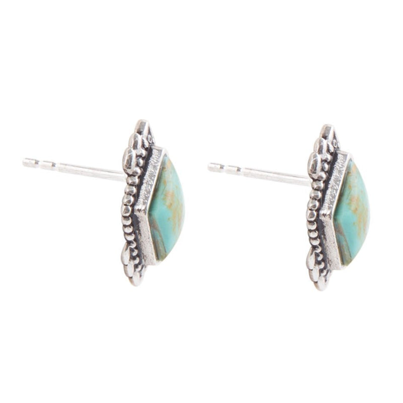 Anemone Petite Turquoise and Sterling Silver Stud Earrings