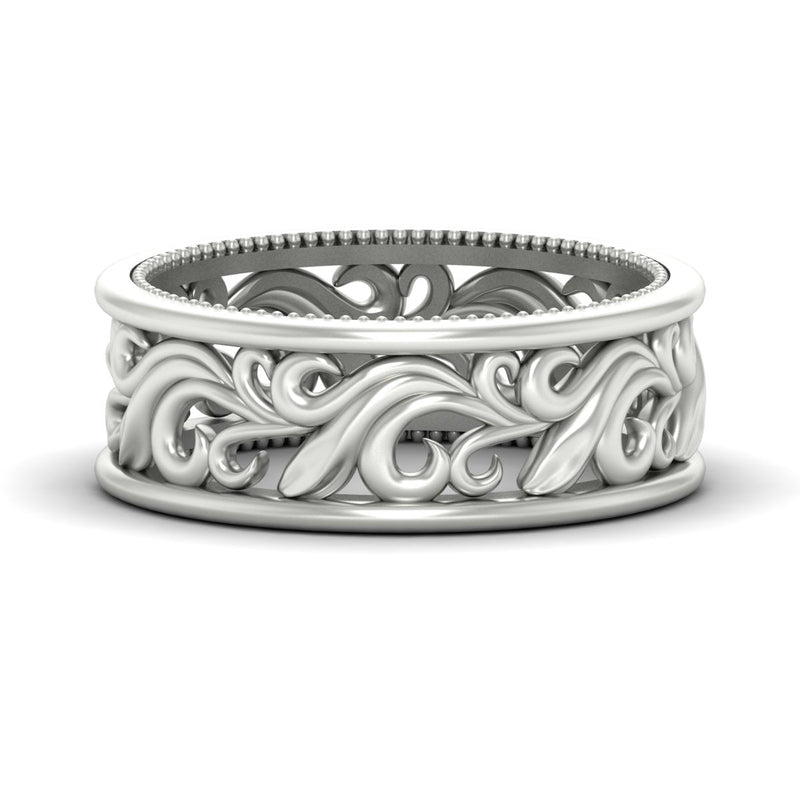 Antique Mens Wide Filigree Band