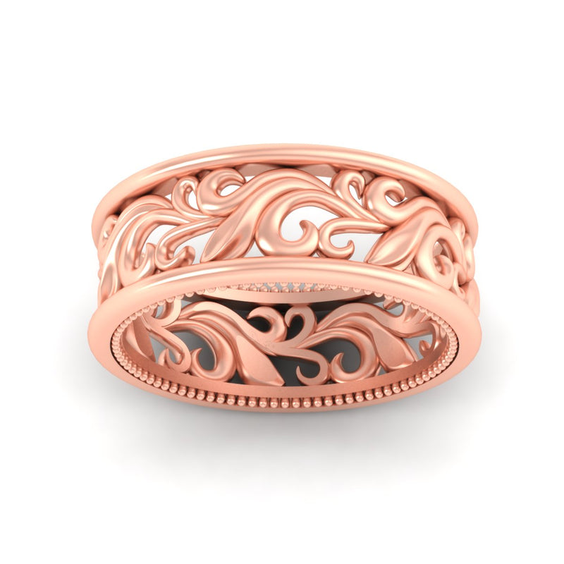Antique Mens Wide Filigree Band