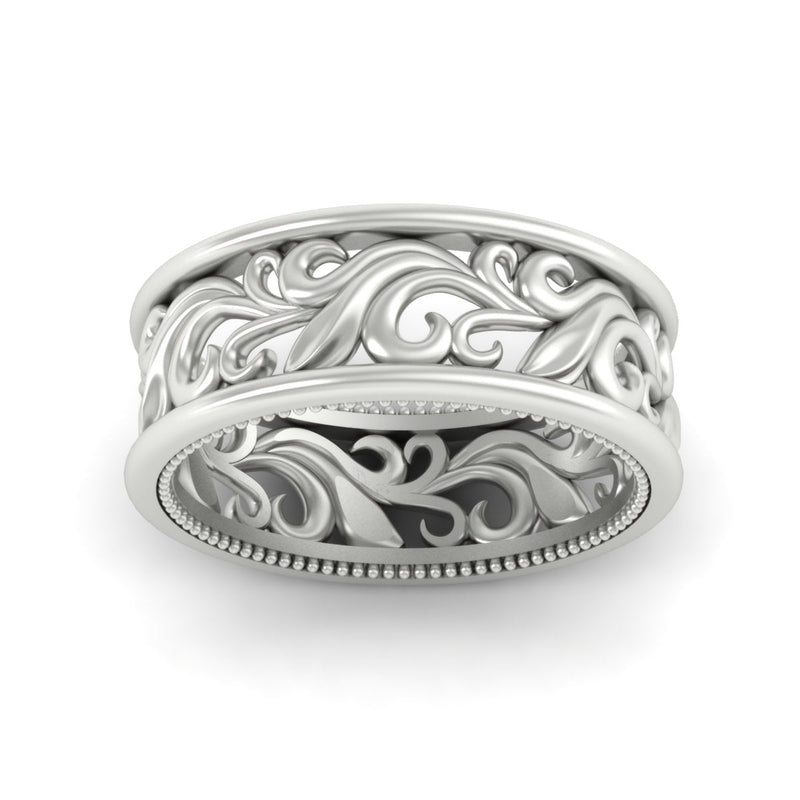 Antique Mens Wide Filigree Band