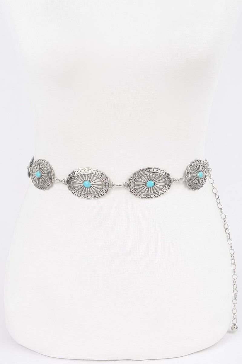 Western Style Metal Chain Belt