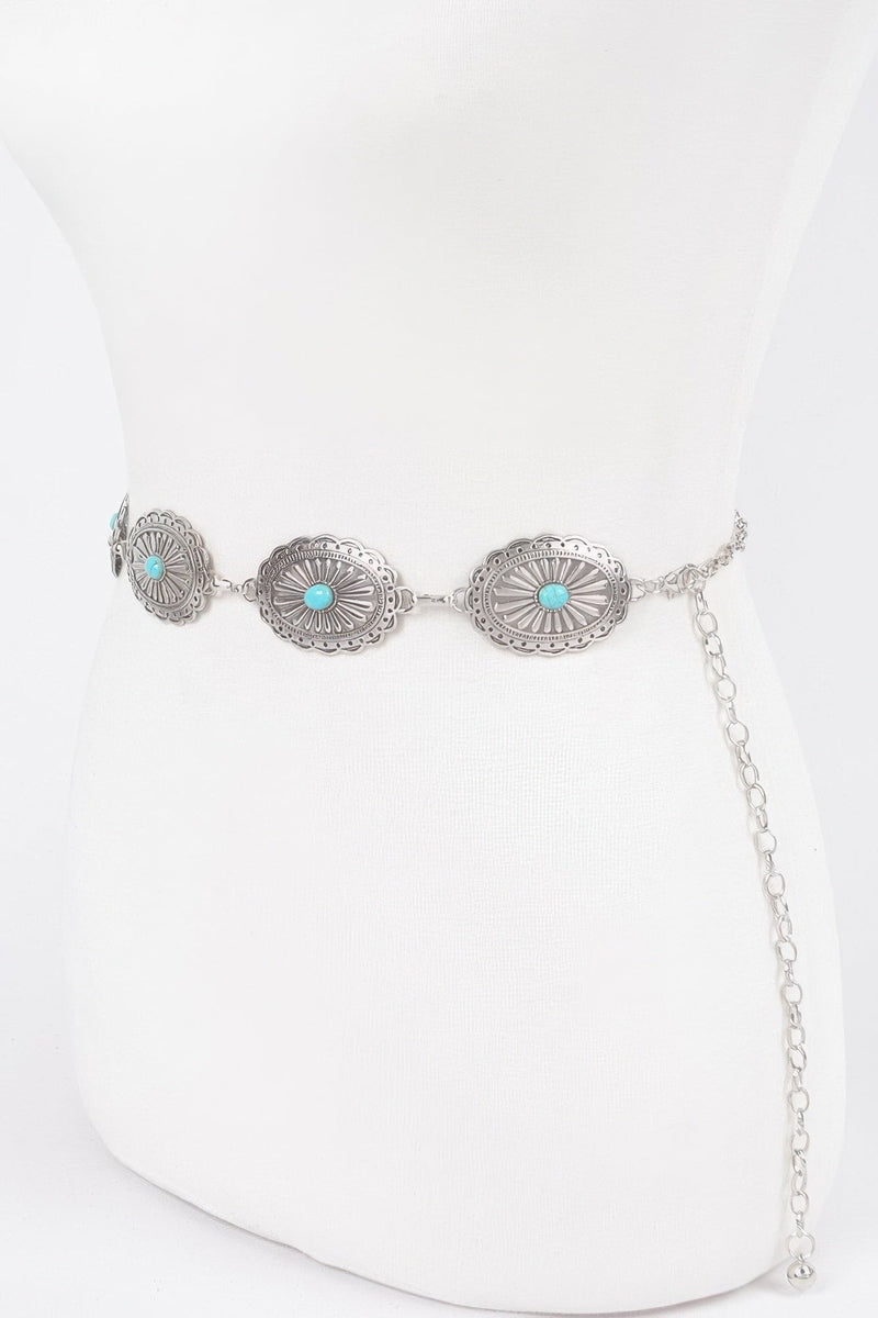 Western Style Metal Chain Belt