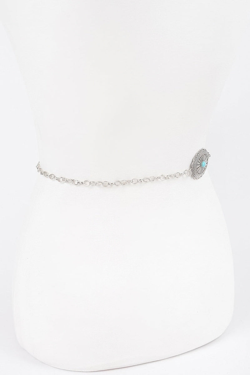 Western Style Metal Chain Belt