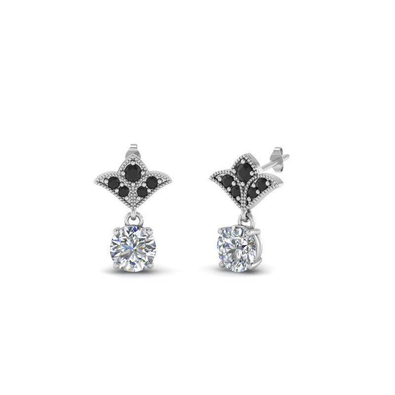 Art Deco Inspired Round Drop Earring Half Carat