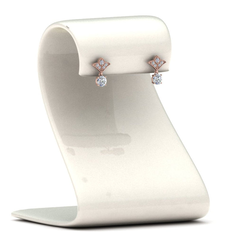 Art Deco Inspired Round Drop Earring Half Carat