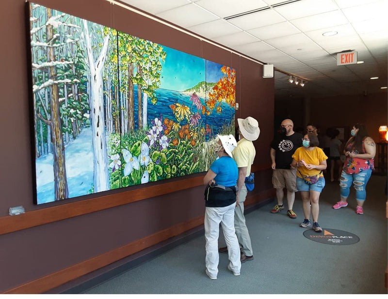 "Simple Pleasures" Four Seasons Original Oil Painting on Canvas, Artist Christi Dreese