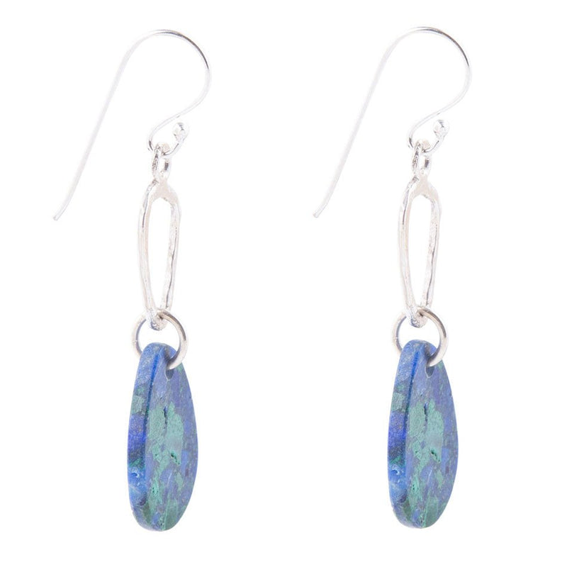 Azurite and Sterling Silver Drop Earrings
