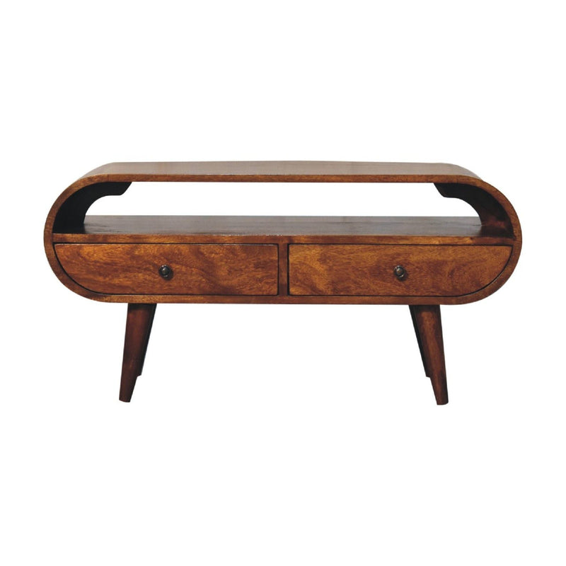Solid Wood Circular TV Stand