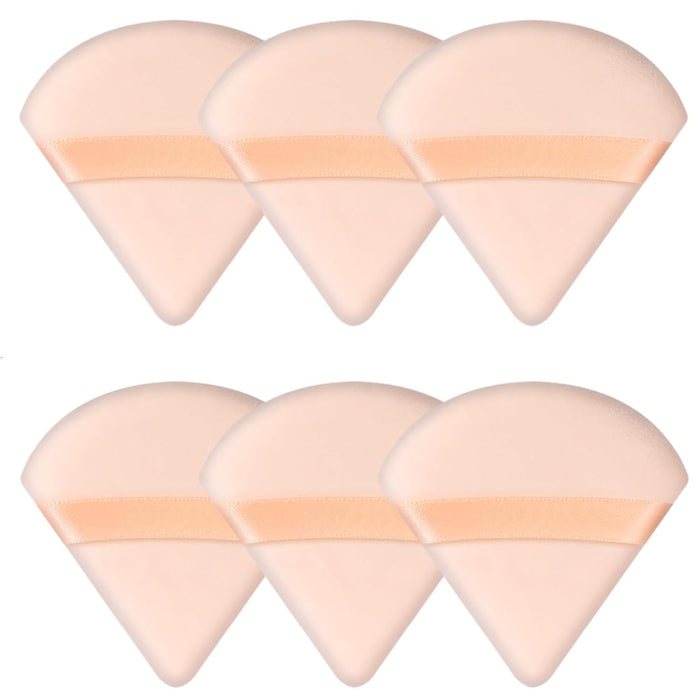 6 Pcs Powder Puff Face Soft Triangle Makeup Puff Velour Makeup Sponge Beauty Blender for Loose Powder (Black)