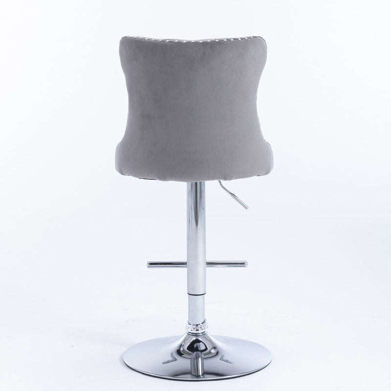 Swivel Barstools Adjusatble Seat Height From 25-33", Modern Upholstered Base Bar Stools With Backs Comfortable Tufted For Home Pub And Kitchen Island (Set of 2)