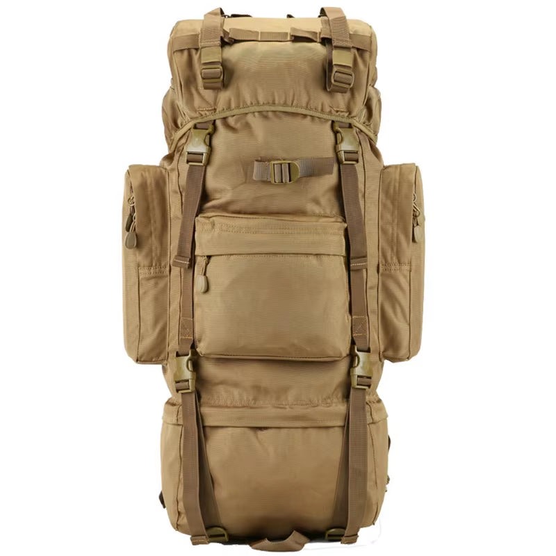 70L Large Backpack Outdoor Sports Bag 3P Tactical Bags for Hiking Camping Climbing Waterproof Wear-Resisting Nylon Bag