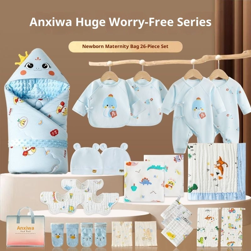Maternity Bag Newborn Swaddle Bath Towel Clothing Set