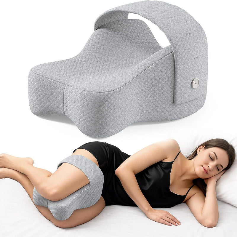 Memory Foam Knee Pillow for Side Sleepers – Leg Gap Support for Hip & Back Pain Relief