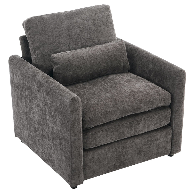 Cozy Upholstered Cushion Armchair For Living Room