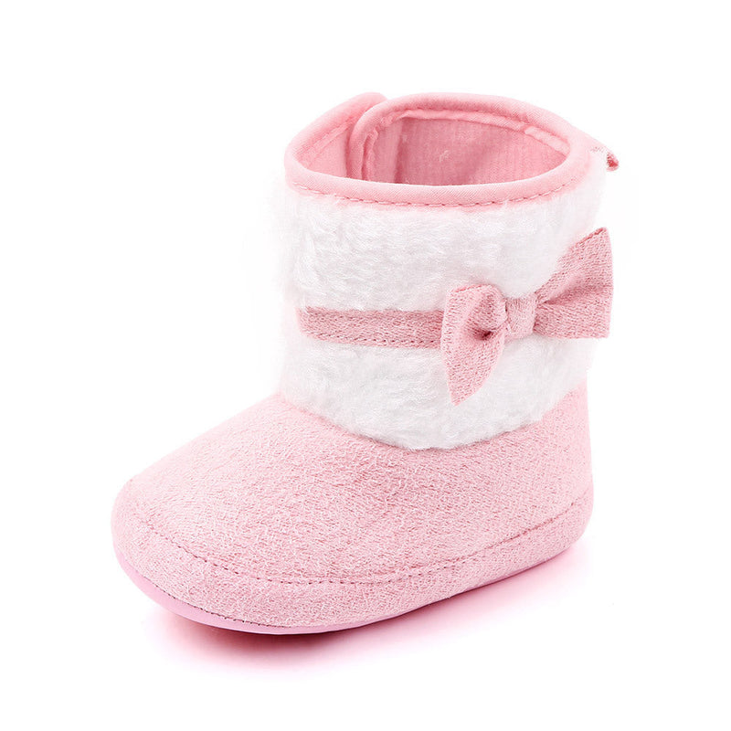 Bowknot High Top Soft Soled Baby Cotton Shoes