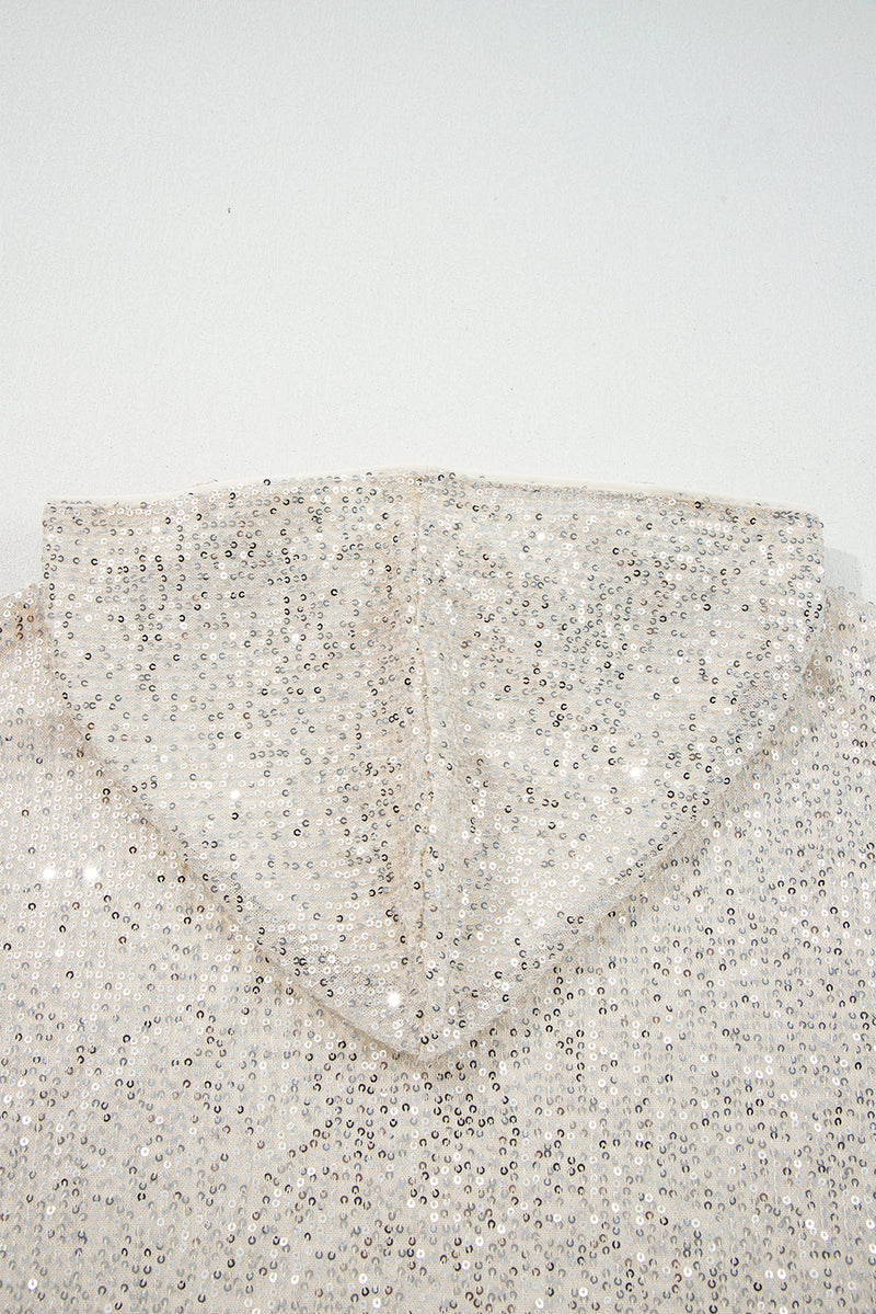 Stella Stream Sequin Hooded Long Sleeve Top