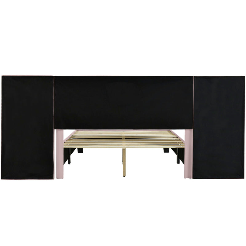 Upholstered Platform Bed With Big Headboard