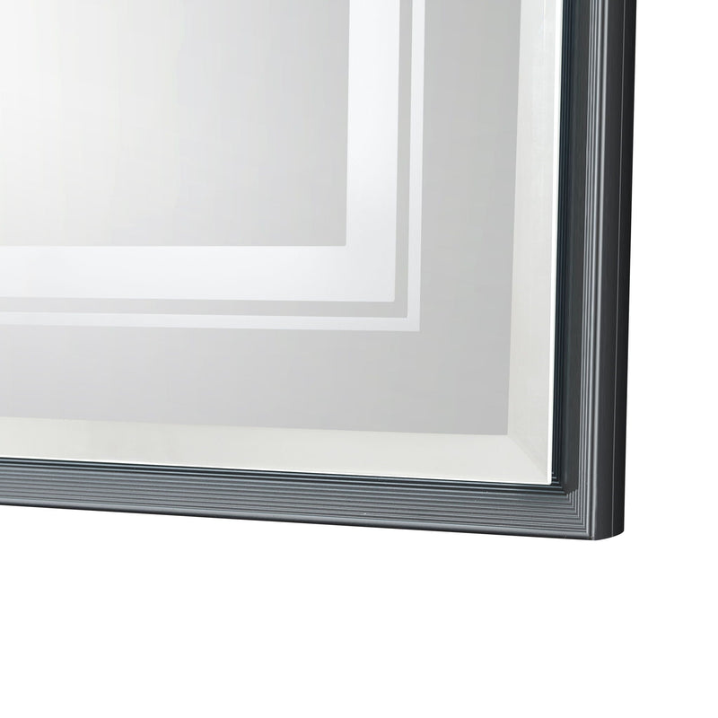 LED Bathroom Beveled Mirror, 3000 - 6000K Gradient Front And Backlit LED Mirror For Bathroom, 3 Colors Dimmable, Ip54 Enhanced Anti Fog