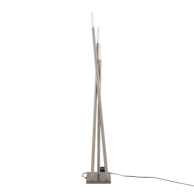 Icicle Contemporary Floor Lamp in Brushed Nickel by LumiSource
